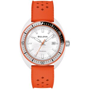 Reloj Bulova Hombre Snorkel. Silicona Naranja 98B448