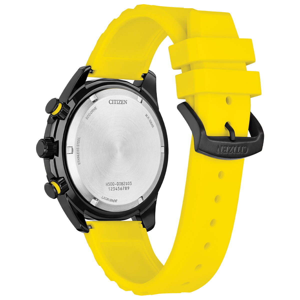 Reloj Citizen Hombre Eco-Drive. Silicona Amarillo AT2585-08E - Imagen 3
