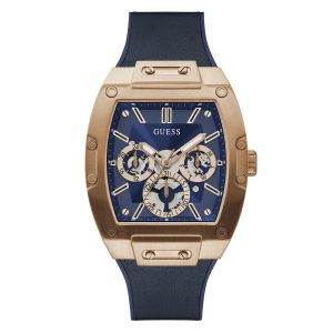 Reloj Guess Hombre Phoenix. Silicona-Cuero Azul GW0202G4
