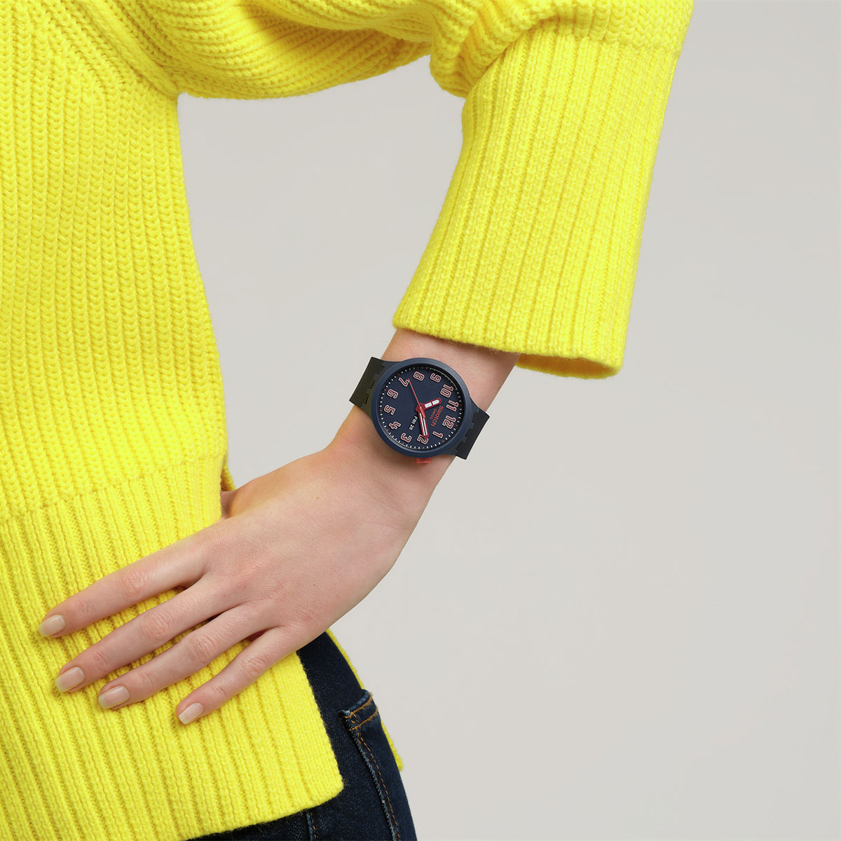 Reloj Swatch Unisex Essentially Confident. Silicona Azul SB01S700 - Imagen 3