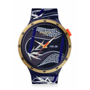 Reloj Swatch Unisex Blue And Golden Lithe Dancer. Silicona Azul SB05Z700