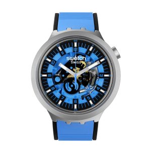 Reloj Swatch Unisex Azure Blue Daze. Caucho Azul SB07S106