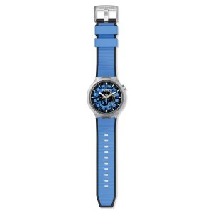 Reloj Swatch Unisex Azure Blue Daze. Caucho Azul SB07S106