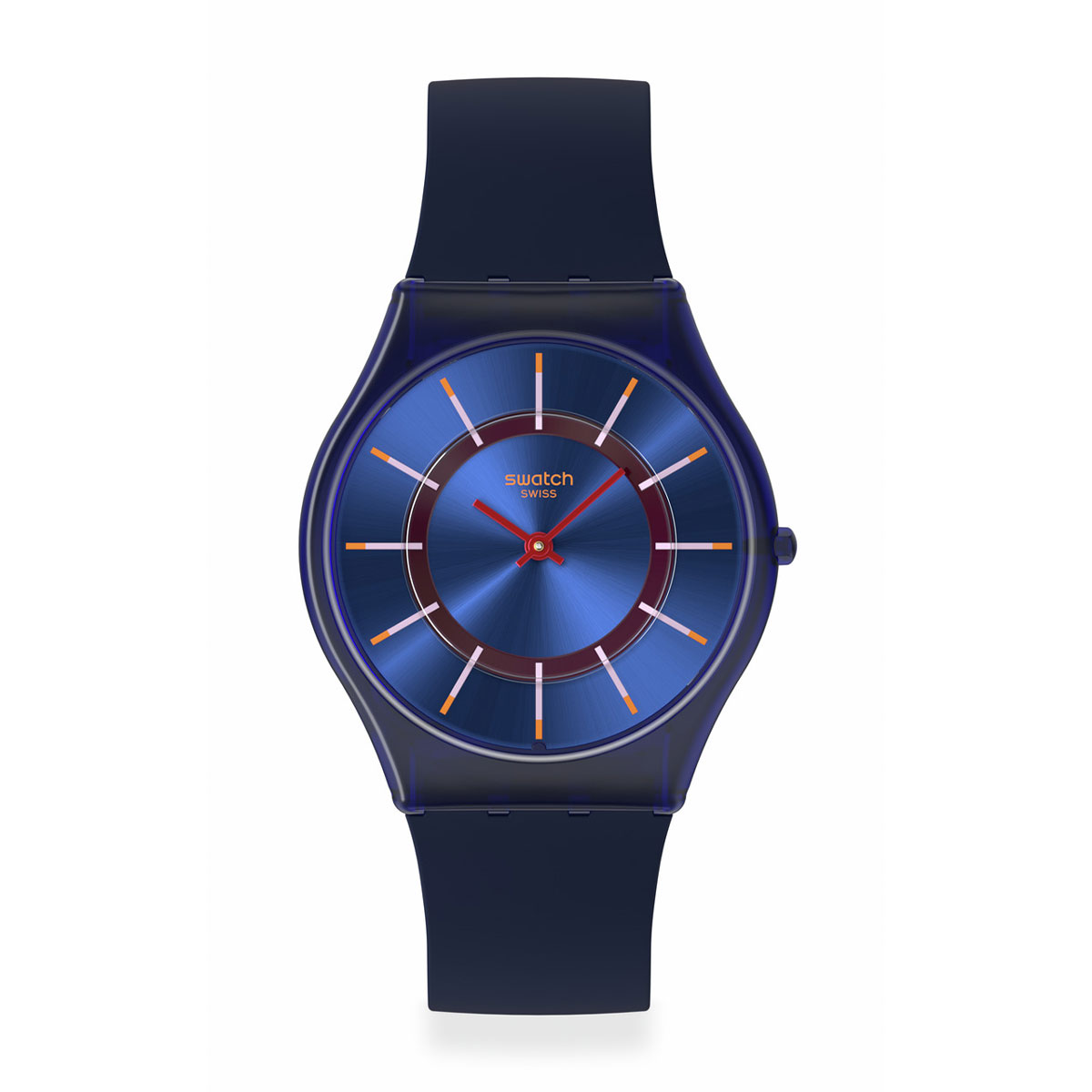 Reloj Swatch Unisex Very Jazzy Berry. Silicona Azul SS08N117