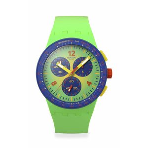 Reloj Swatch Unisex Flowing Freshly. Silicona Verde SUSG101