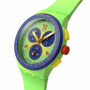 Reloj Swatch Unisex Flowing Freshly. Silicona Verde SUSG101