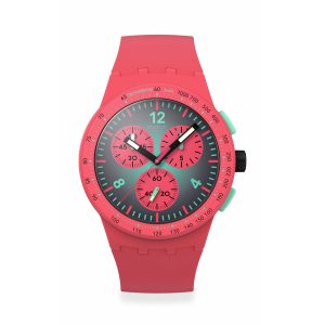 Reloj Swatch Unisex Paradiso Kinetiko. Silicona Rosado SUSP100
