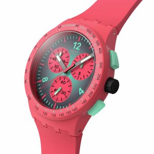 Reloj Swatch Unisex Paradiso Kinetiko. Silicona Rosado SUSP100