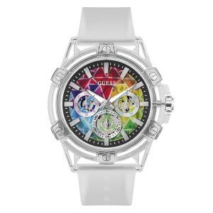 Reloj Guess Hombre King. Silicona Transparente GW0908G3