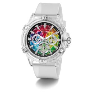 Reloj Guess Hombre King. Silicona Transparente GW0908G3
