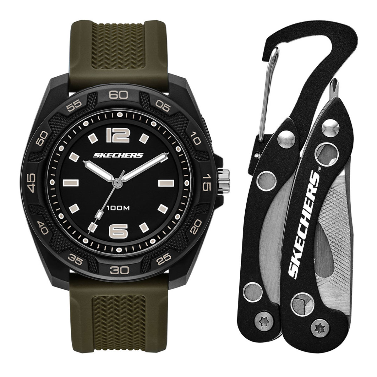 Reloj Skechers Hombre Multi Tool Set. Silicona Verde SR8502