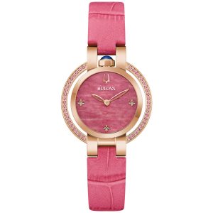 Reloj Bulova Mujer Primavera de Rubaiyat. Cuero Rosado 97R103