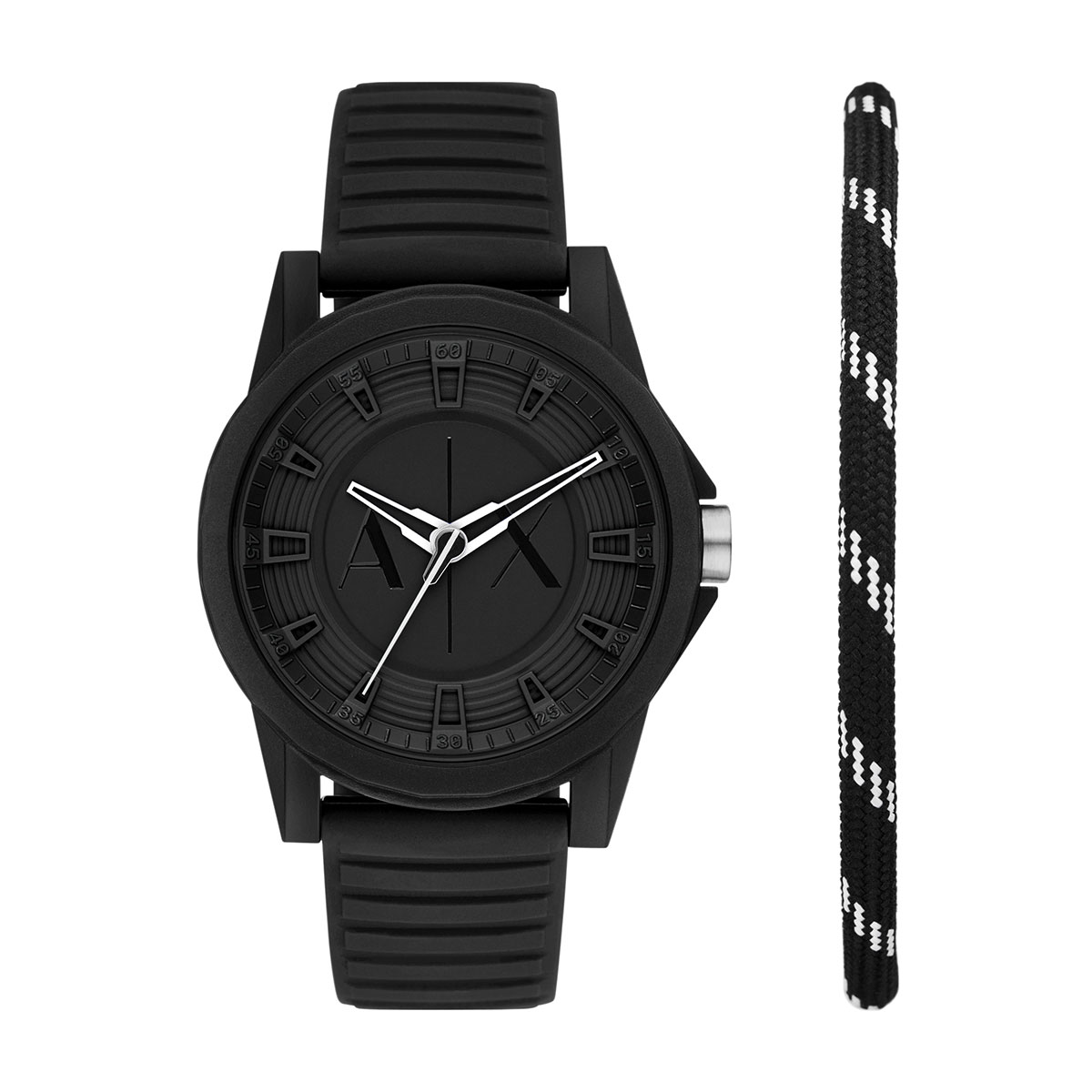 Reloj Armani Exchange Hombre Outerbanks. Silicona Negro AX7159SET