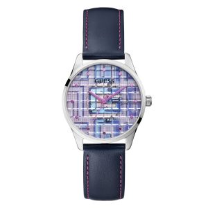 Reloj Guess Mujer Clearly G Block. Cuero Azul GW0480L1