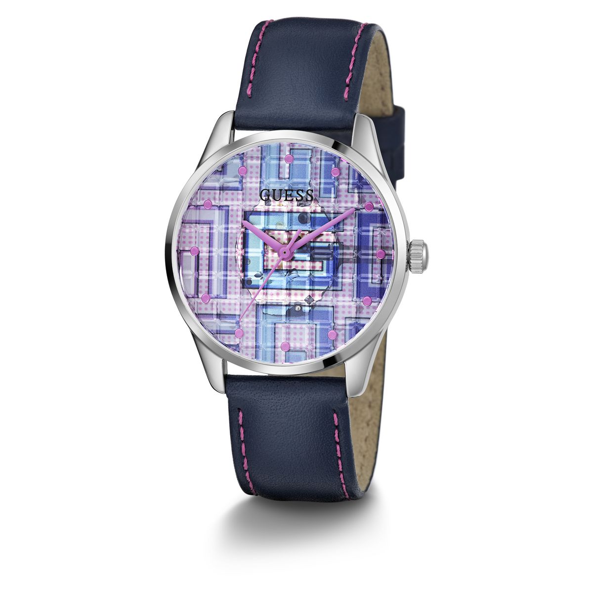Reloj Guess Mujer Clearly G Block. Cuero Azul GW0480L1 - Imagen 2