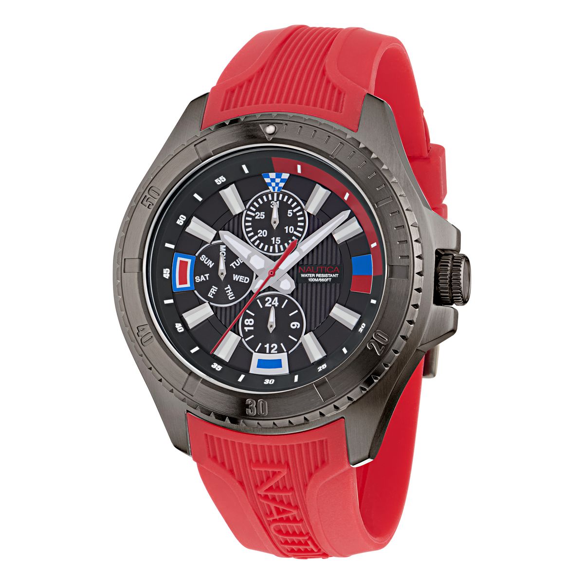 Reloj Nautica Hombre NCT Leeway. Silicona Rojo NAPLWF5O1