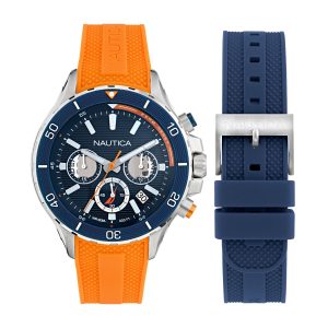 Reloj Nautica Hombre. Silicona Naranja NAPNSF502