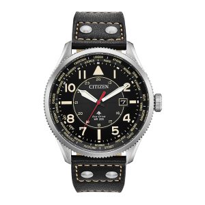 Reloj Citizen Hombre Avion. Cuero Negro BX1010-02E