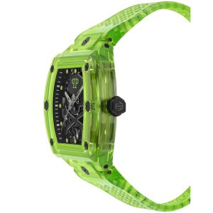 Reloj Philipp Plein Hombre The Skeleton Crystal. Silicona Verde PWPTA0124