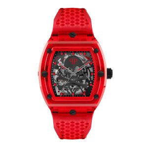 Reloj Philipp Plein Hombre The Skeleton Crystal. Silicona Rojo PWPTA0224
