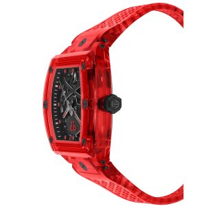 Reloj Philipp Plein Hombre The Skeleton Crystal. Silicona Rojo PWPTA0224