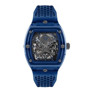 Reloj Philipp Plein Hombre The Skeleton Crystal. Silicona Azul PWPTA0324