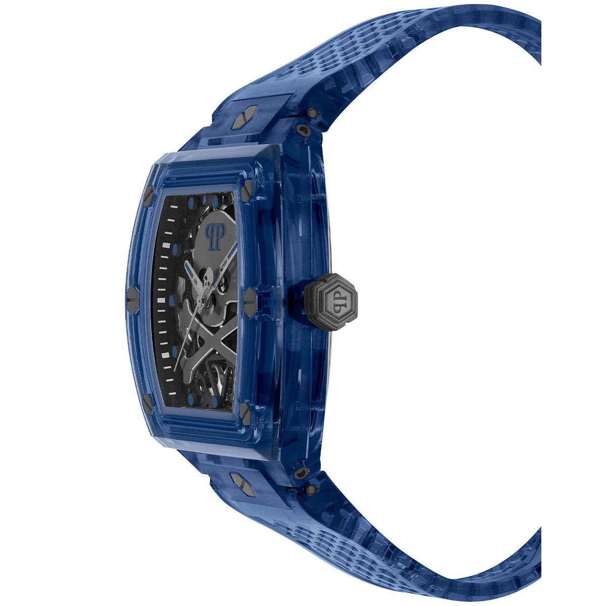 Reloj Philipp Plein Hombre The Skeleton Crystal. Silicona Azul PWPTA0324 - Imagen 2