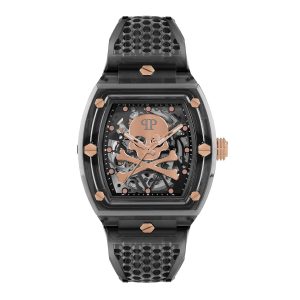 Reloj Philipp Plein Hombre The Skeleton Crystal. Silicona Negro PWPTA0424
