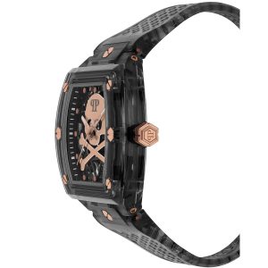 Reloj Philipp Plein Hombre The Skeleton Crystal. Silicona Negro PWPTA0424