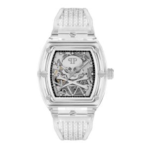 Reloj Philipp Plein Hombre The Skeleton Crystal. Silicona Blanco PWPTA0524