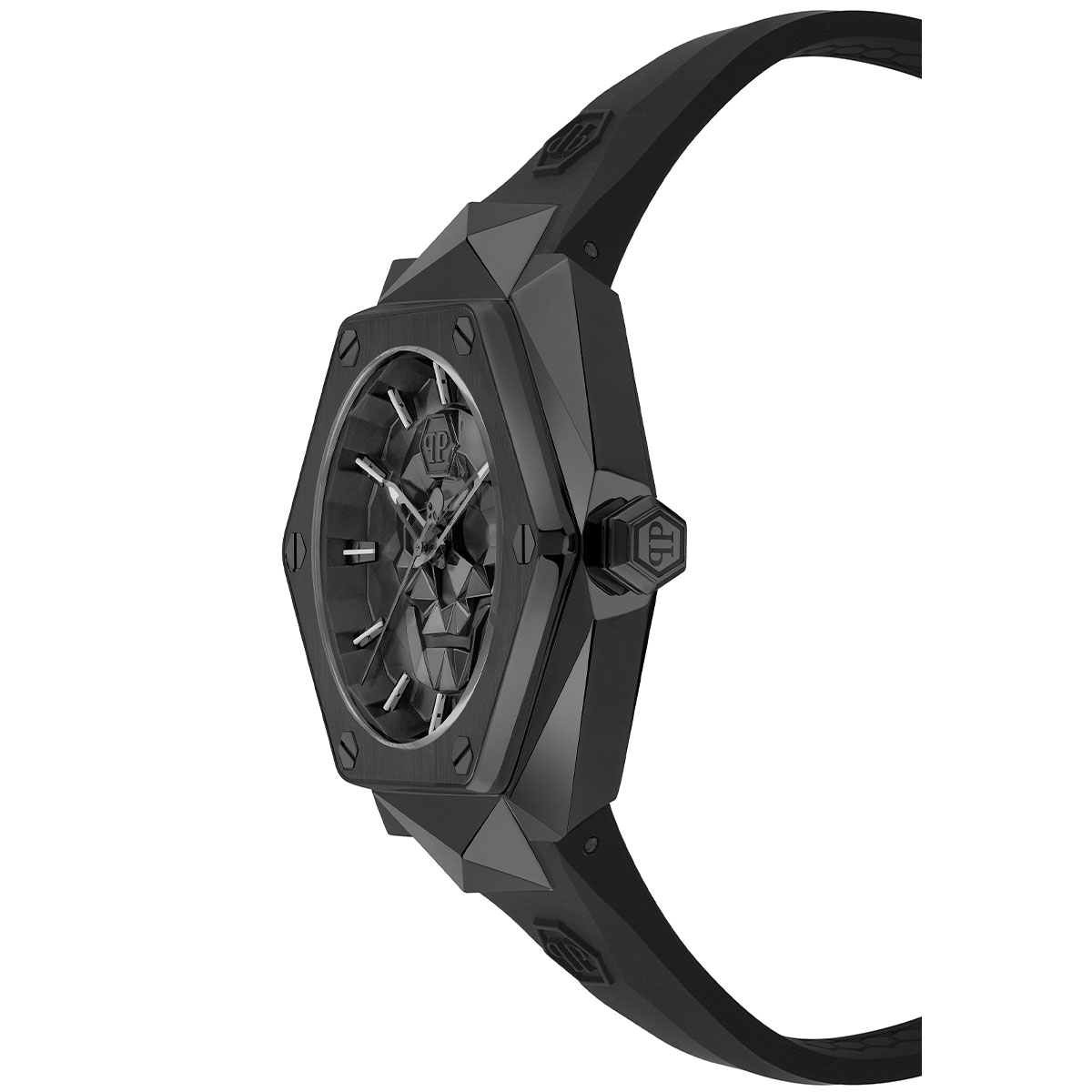 Reloj Philipp Plein Hombre The Skull Spikes. Silicona Negro PWPWA0324 - Imagen 2