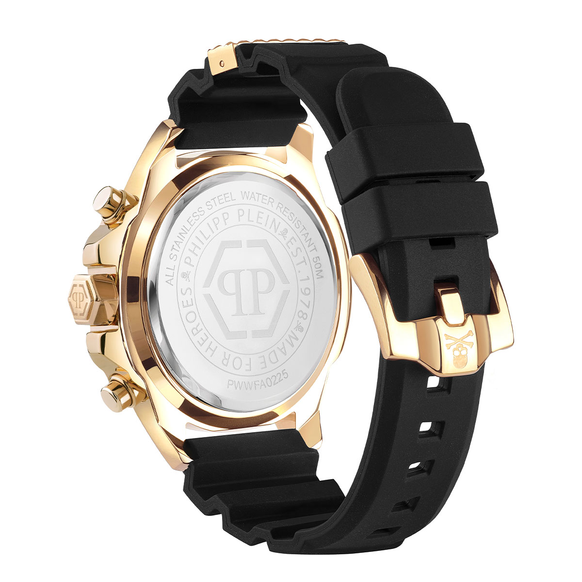 Reloj Philipp Plein Hombre The Skull Chrono. Silicona Negro PWWFA0225 - Imagen 3