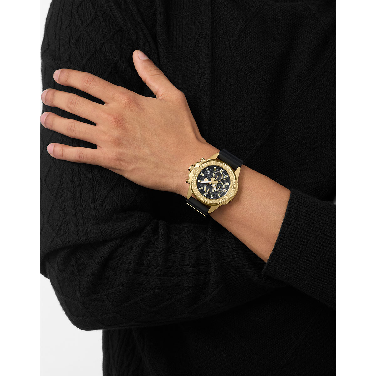 Reloj Philipp Plein Hombre The Skull Chrono. Silicona Negro PWWFA0225 - Imagen 4