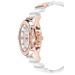Reloj Philipp Plein Hombre The Skull Chrono. Silicona Blanco PWWFA0325