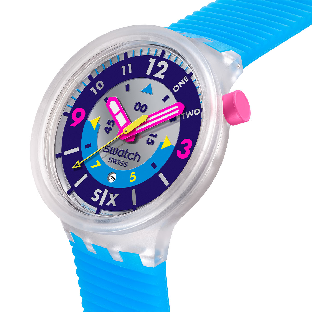 Reloj Swatch Unisex Neon Hielo. Silicona Azul SB01K400 - Imagen 2