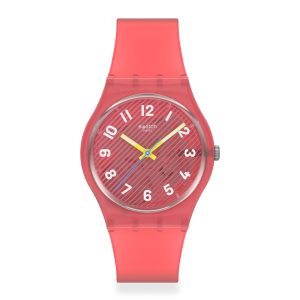 Reloj Swatch Unisex Wavelengths Of Coral. Silicona Rojo SO28P114