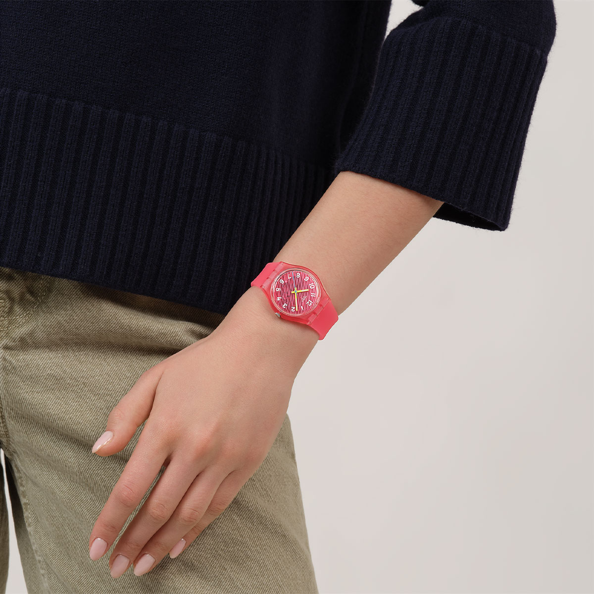 Reloj Swatch Unisex Wavelengths Of Coral. Silicona Rojo SO28P114 - Imagen 4