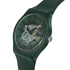 Reloj Swatch Unisex Revealed In The Forest. Polímero Verde SO29G111