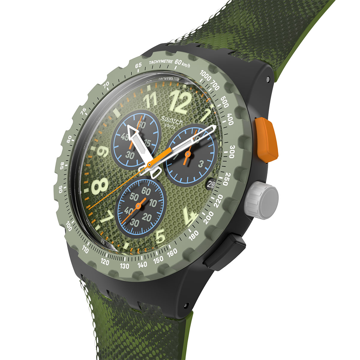 Reloj Swatch Unisex Midday Camo. Silicona Verde SUSB423 - Imagen 2