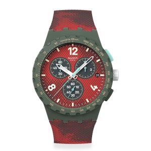 Reloj Swatch Unisex Crimson Foliage. Silicona Rojo SUSG410