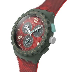 Reloj Swatch Unisex Crimson Foliage. Silicona Rojo SUSG410