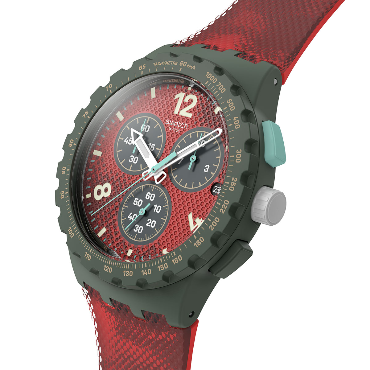 Reloj Swatch Unisex Crimson Foliage. Silicona Rojo SUSG410 - Imagen 2