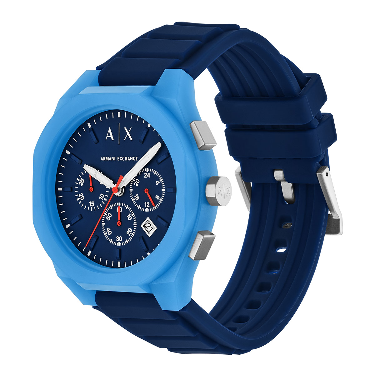 Reloj Armani Exchange Hombre Sync. Silicona Azul AX4170 - Imagen 2