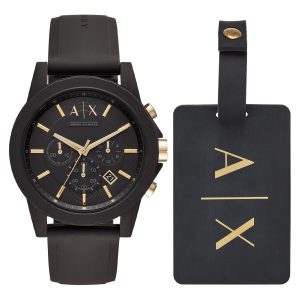 Reloj Armani Exchange Hombre Outer Banks. Silicona Negro AX7105