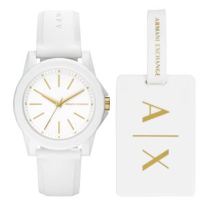Reloj Mujer Armani Exchange Outer Banks. Silicona Blanco AX7126