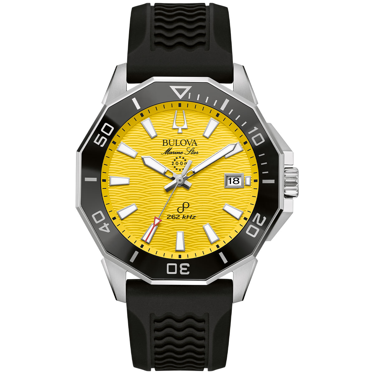 Reloj Bulova Hombre Marine Star. Silicona Negro 96B431
