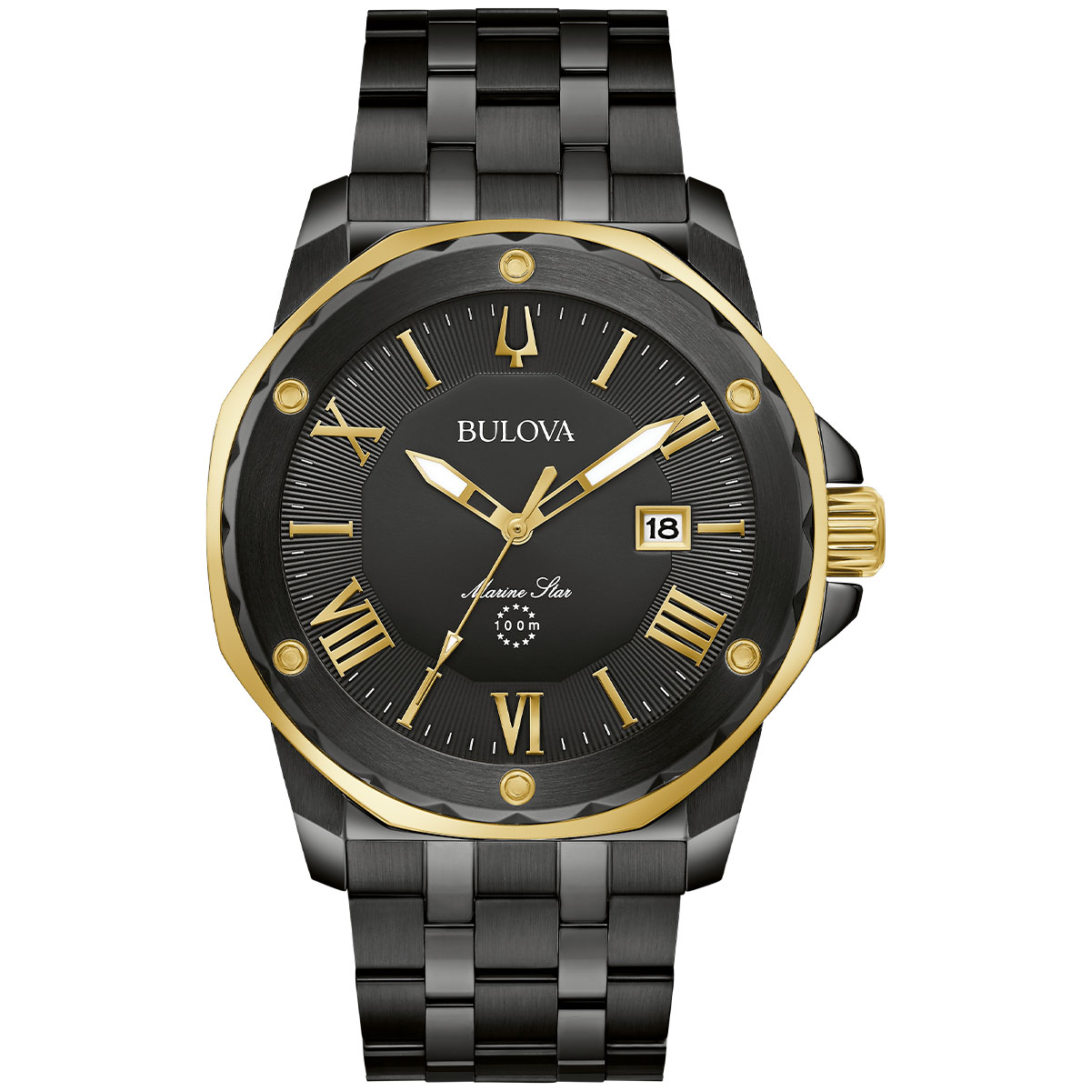 Reloj Bulova Hombre Marine Star. Acero Inoxidable Negro 98B386