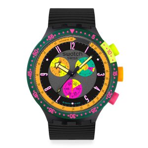 Reloj Swatch Unisex Neon Seppia. Silicona Negro SB02B104