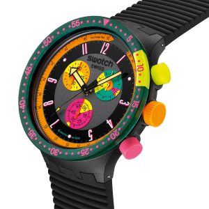 Reloj Swatch Unisex Neon Seppia. Silicona Negro SB02B104