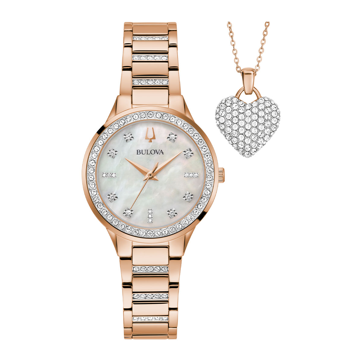 Reloj Bulova Mujer Crystal. Acero Inoxidable Oro Rosa 98X132 - Imagen 4